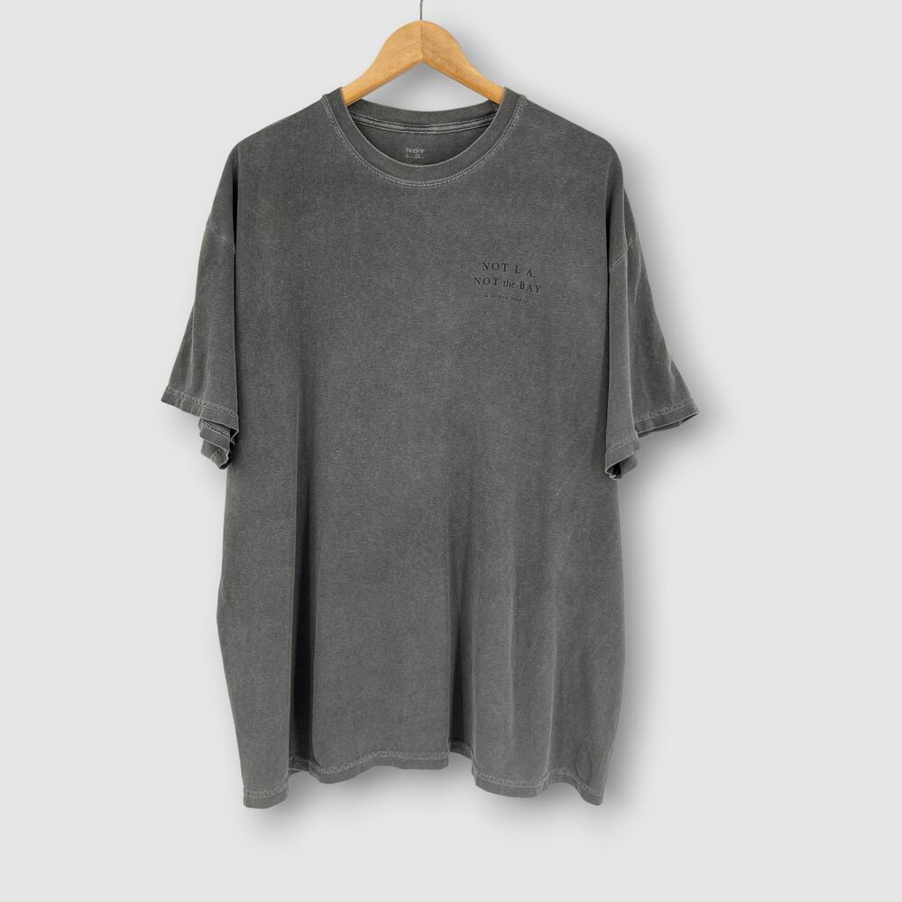 Not LA Not The Bay Gray Graphic T-Shirt Big Sur Cambria Cayucos Coastal Map XXL
